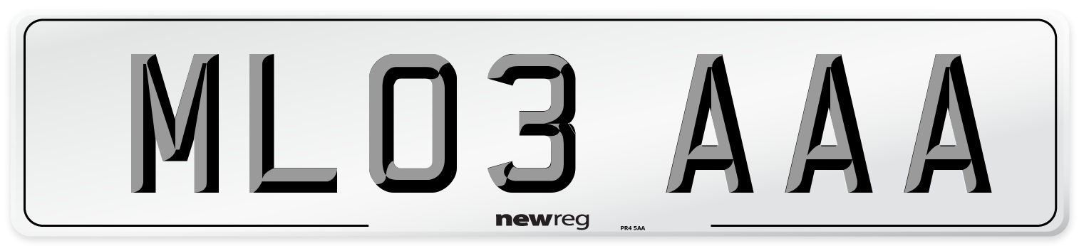 ML03 AAA Number Plate from New Reg